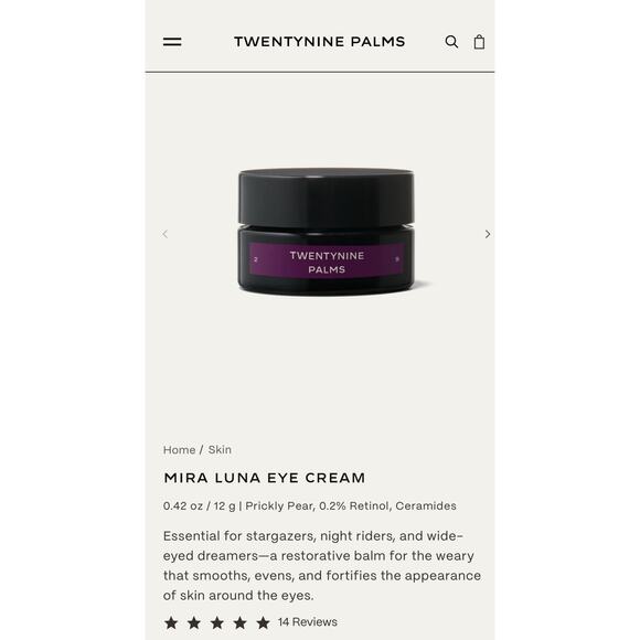 $97 New Twentynine Palms Mira Luna Eye Cream - Picture 2 of 8